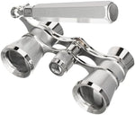 Levenhuk Broadway theater binoculars with the telescopic lorgnette handle fully extended