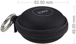 EWA mini speaker pouch opened showing internal mesh pocket for charging cable.