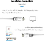 Short white internet router antenna cable pack with separate angled couplers.