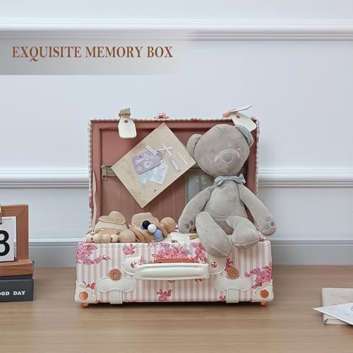 Pink floral pattern newborn memory storage box