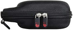 Side profile of durable black EVA hardshell travel storage pouch with zipper