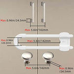 Close up of adjustable sliding mechanism on white cabinet proofing lock