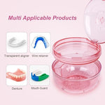 Double layer denture cleaning case storage view