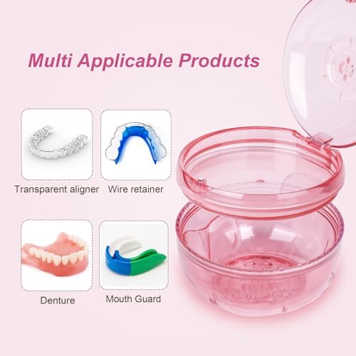 Double layer denture cleaning case storage view