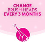 Side profile of Spinbrush Shimmery Sparkle highlighting the ergonomic handle for children.