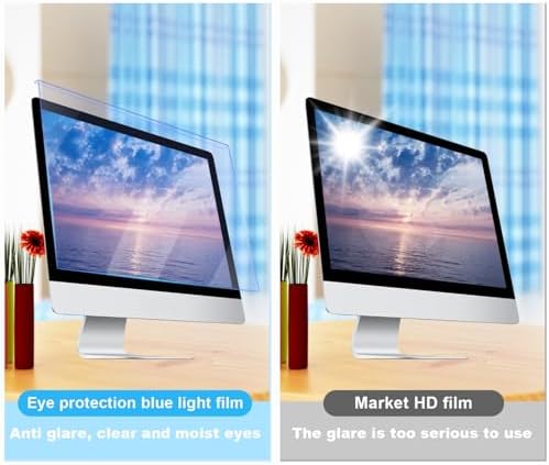 Side view diagram showing dimensions of the 24 inch monitor blue light shield