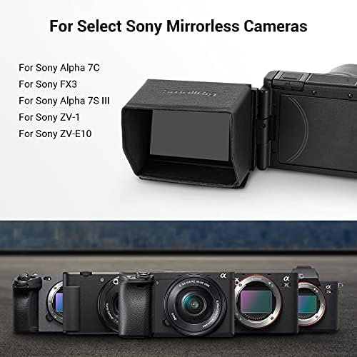 Side view of SmallRig sun hood on Sony camera showing four-sided protection