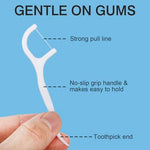 SUMERX interdental flosser stick showing flat wire detail