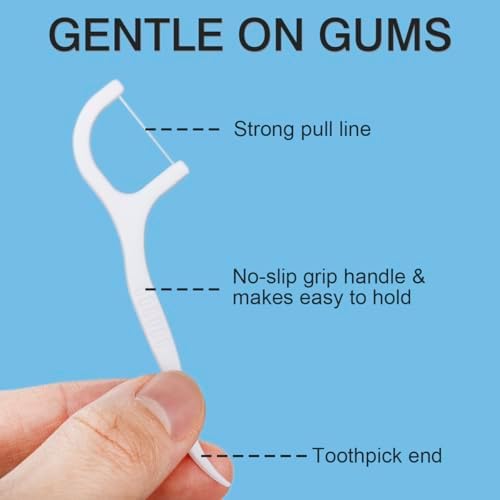 SUMERX interdental flosser stick showing flat wire detail