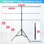 Wrinkle-resistant green background cloth being secured with heavy-duty nylon spring clips to the crossbar.