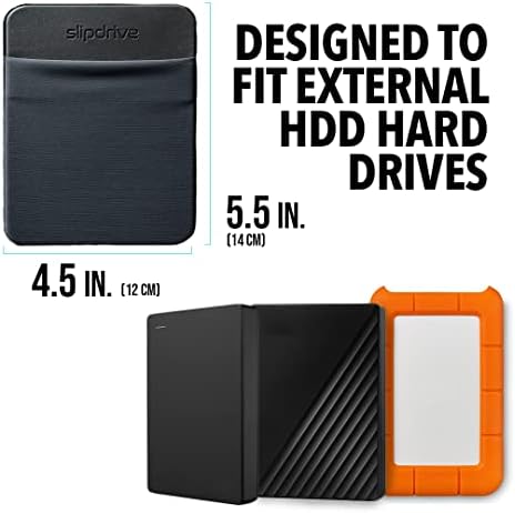 Slipdrive stick on external hard disk drive carrying case showing the reusable adhesive backing.