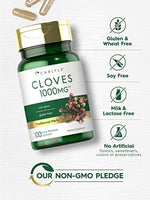 Side view of the authentic imported Carlyle Cloves bottle packaging showcasing purity standards.