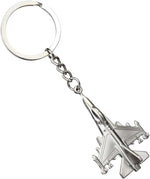 ODETOJOY Metal Fighter Plane Keychain front view and key ring