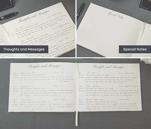 Modern Album Designs memorial guest book in its black gift box packaging