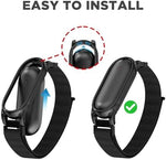 Premium black replacement wristband laid flat displaying the adjustable strap sizing range.