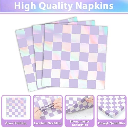 Iridescent party supplies displayed for a birthday celebration