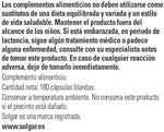 Authentic Solgar natural pro vitamin A supplement packaging label showing dietary restrictions