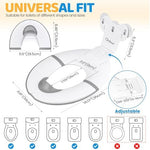 Orzbow portable potty seat back view showing the five level adjustable length mechanism