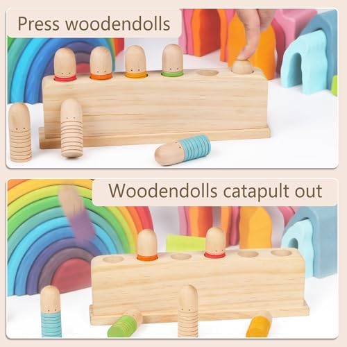 Top view of Totatatree wooden pop up puppet set
