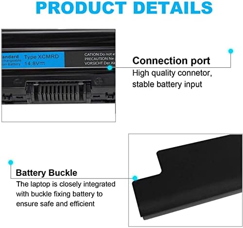 Menlonigt lithium polymer laptop battery placed flat to display the exact alignment pins for compatible computer models