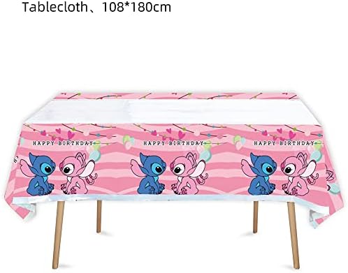 Losede imported disposable pink table decorations two piece package close up