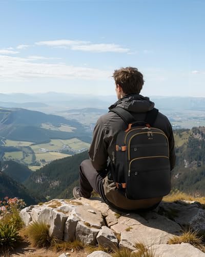 HOTOR travel backpack side view showcasing spacious organizational pockets