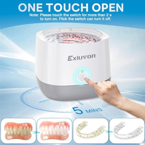 Exluvon forty five kilohertz cleaner sanitizing fine jewelry and diamond rings