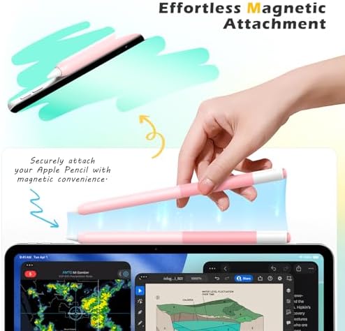 MoKo anti slip pink grip holder for Apple Pencil demonstrating ergonomic texture