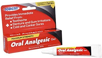 Iodent 20 percent benzocaine oral gel for toothache and canker sore relief