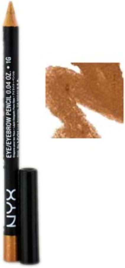 NYX gold shimmer eyeliner pencil tip and packaging detail