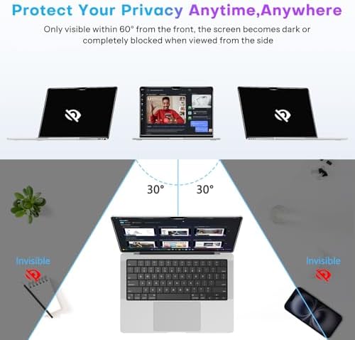 OMOTON 15-inch matte anti-glare display protector reducing overhead light reflections.