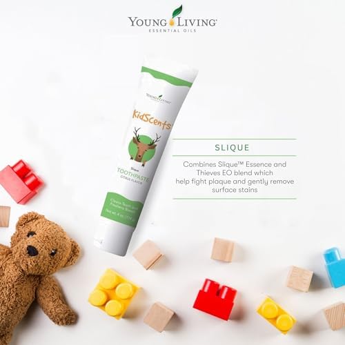 Young Living essential oil toothpaste with Thieves blend for kids