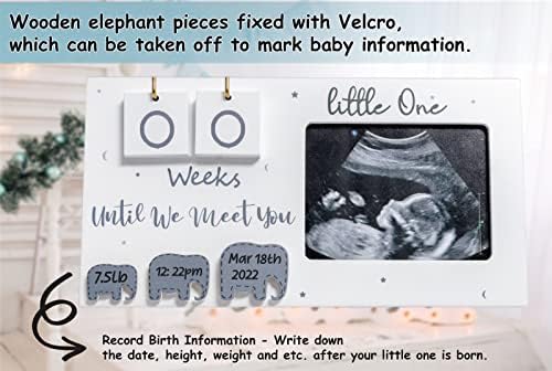 Jwitao pregnancy countdown frame with interchangeable wooden number blocks arranged on a table.