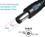 Two pack of SIOCEN 1 to 2 way DC jack adapters showing the full length of the 18 AWG surveillance camera cables.