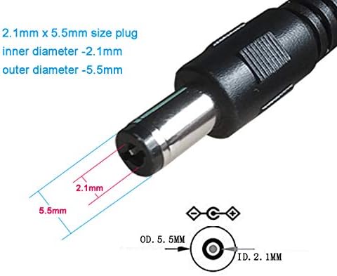 Two pack of SIOCEN 1 to 2 way DC jack adapters showing the full length of the 18 AWG surveillance camera cables.