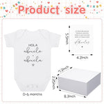 Shyyween hola abuelos baby bodysuit close up view on soft white cotton fabric