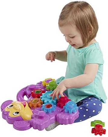 Side view of toddler toy demonstrating stacking feature