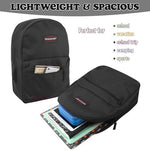 Trail Maker black rucksack showcasing the spacious front zippered accessory pocket.