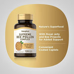 Close up look of the ingredient list on Piping Rock 120 coated caplets bottle label