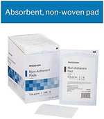 Three by four inch non stick polyester nylon wound care pads