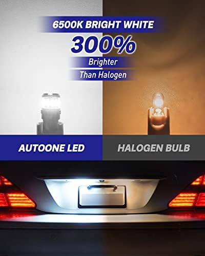 Side profile of authentic AUTOONE 2825 white light bulb highlighting the compact plug and play structure.