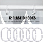Gelbchu modern minimalist grey line design shower curtain installed on rod