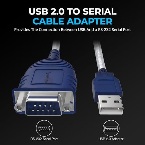 SABRENT Usb 2.0 To Serial (9-Pin) Db-9 Rs-232 Converter Cable, Prolific Chipset, Hexnuts -, [Windows 10/8.1/8/7/Vista/Xp, Mac Os X 10.6 And Above] 2.5 Feet (Cb-Db9P), Blue - Image 3