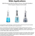 White 1.2 meter USB power cord for dental water flossers