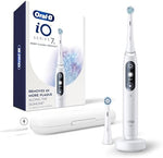 Oral-B iO Series 7 electric toothbrush white front view showing interactive smart display screen