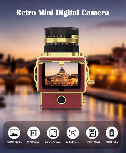 EJXHKNF retro point and shoot camera with pop up waist level screen