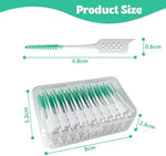 WQINX soft silicone interdental brush showing the dual ended design with flexible bristles and tapered pick