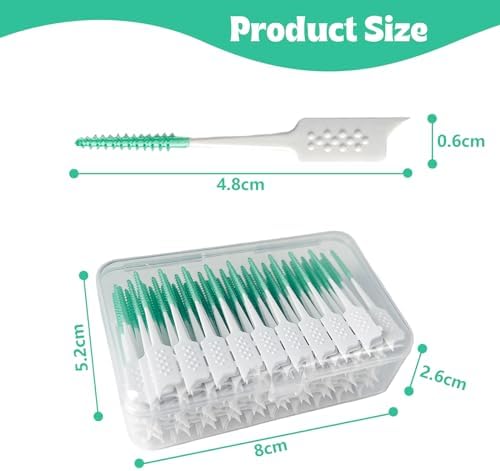 WQINX soft silicone interdental brush showing the dual ended design with flexible bristles and tapered pick