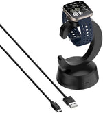 Smartwatch charging dock station showing standard five volt safety configuration