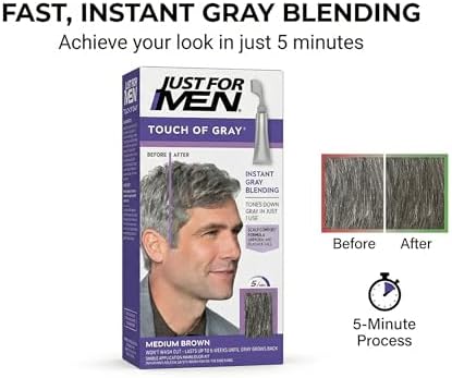 Top view of Just For Men Touch of Gray Medium Brown 1.4 ounce box